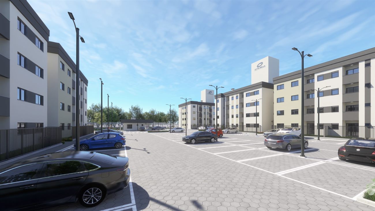 Render de fachada do empreendimento